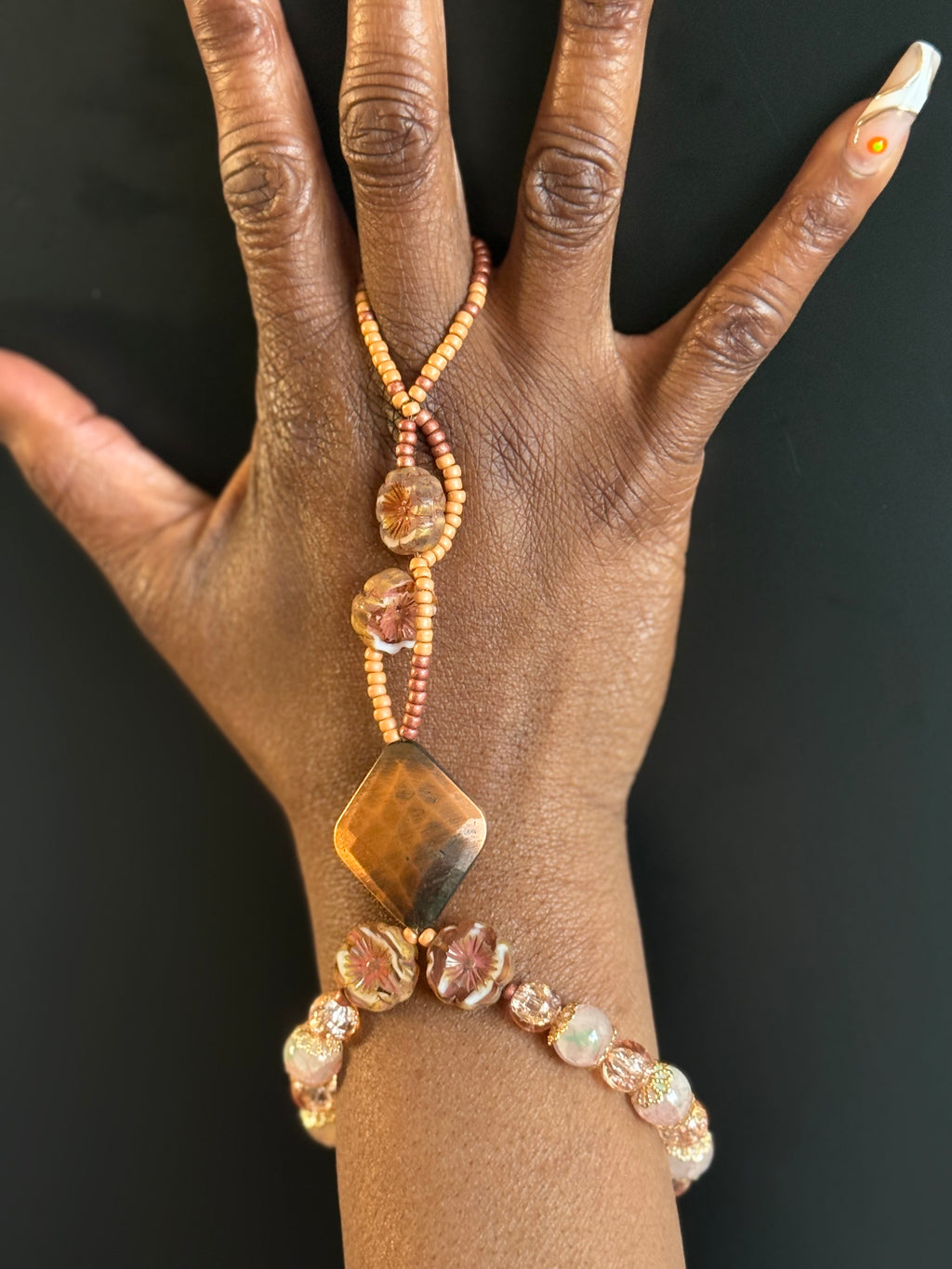 Rose Quartz Garden Hand Chain